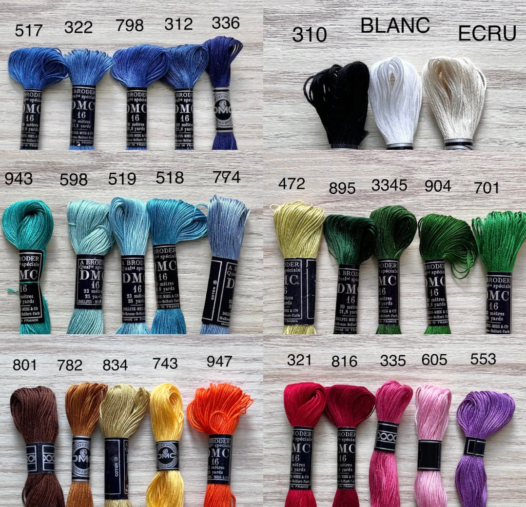 DMC 16 broderigarn / Navnegarn